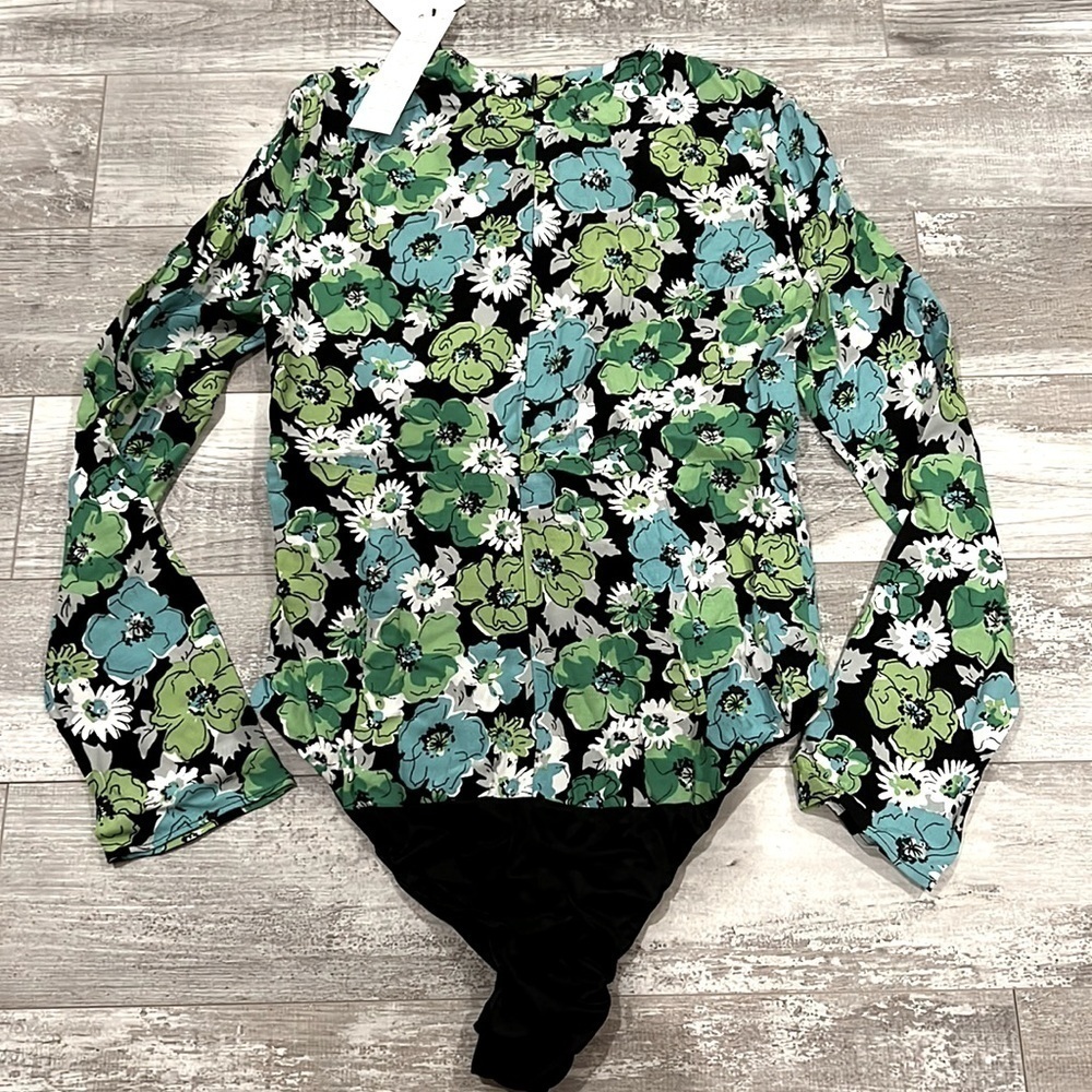 Zara Draped Floral Bodysuit - Picture 11 of 11